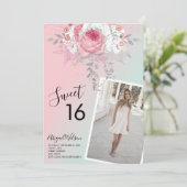 フローラグラデーションsweet sixteen誕生パーティー 招待状 (スタンド正面)