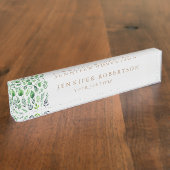 フローラグラネクラシカルリパーソナライズされたー デスクネームプレート (側面)