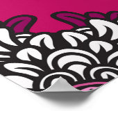 フローラグラフィック花ピンクシームレス ポスター (角)