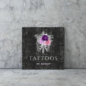 フローラグランジスケルトンGothic Tattoo Artistバラ スクエア名刺
