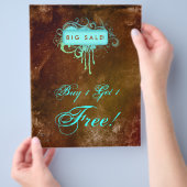 フローラグランジフライヤーサロンスパブルーブラウン チラシ (手)