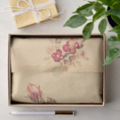 フローラグランジヴィンテージビクトリアンの粗末なシックな桃 薄葉紙 (ギフト)