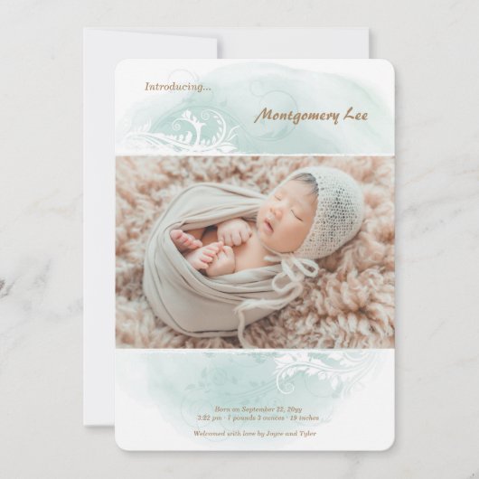 フローラグランジ写真誕生の告知 案内状 (正面)