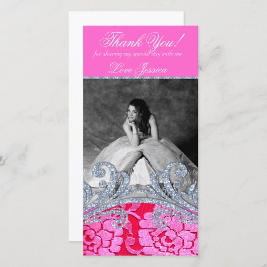 フローラグリジーキンセアニェラSweet sixteenレース サンキューカード (正面/裏面)