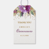 フローラグリッターきらめくアメジストキンセアニェララベル ギフトタグ (正面)