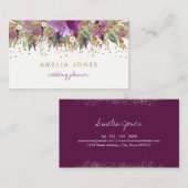 フローラグリッターきらめくアメジスト名刺 名刺 (正面/裏面)