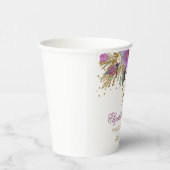 フローラグリッターきらめくアメジスト90番目誕生日 紙コップ (右)