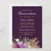 フローラグリッターきらめくキンセアニェラ招待状 招待状 (正面)