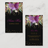 フローラグリッターアメジスト名刺 名刺 (正面/裏面)