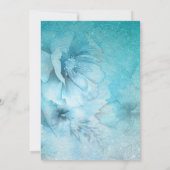 *~*フローラグリッターティール（緑がかった色）エレガントウェディング 招待状 (裏面)