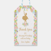 フローラグリッターバレリーナ誕生日メッセージカード ギフトタグ (正面)