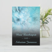 *~*フローラグリッターブルーパープルウォーター結婚カラー 招待状 (スタンド正面)