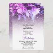 *～*フローラグリッターモダンPurple AR10結婚 招待状 (正面/裏面)