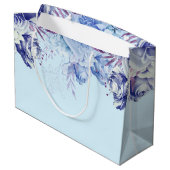 フローラグリッターライトブルーハッピーバースデーラージGif ラージペーパーバッグ (裏面アングル)