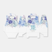 フローラグリッターライトブルーハッピー15th誕生日ファボ フェイバーボックス (折り畳みなし)