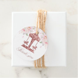 フローラグリッター回転木馬誕生日ありがとう フェイバータグ