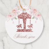 フローラグリッター回転木馬誕生日ありがとう フェイバータグ (正面)