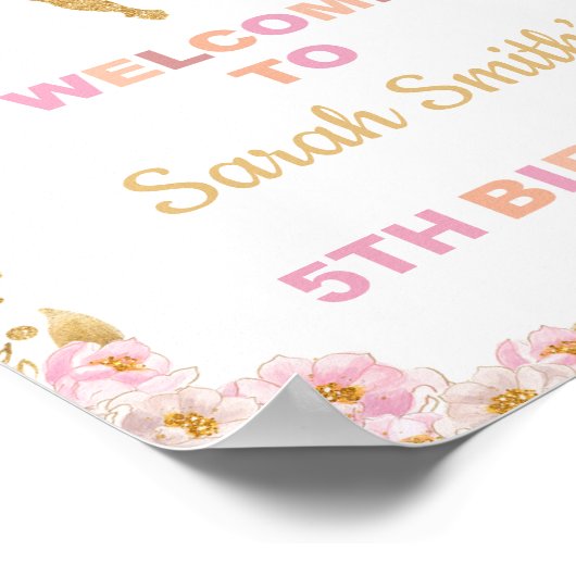 フローラグリッター妖精ウェルカムサイン ポスター (角)