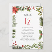 フローラグリネリー結婚・ポインセチアのテーブル番号12 招待状 (正面)