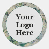 フローラグリーンおよびホワイトビジネスのロゴテンプレート ラウンドシール (正面)