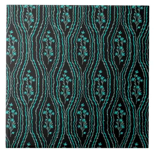 フローラグリーンとブラック タイル (正面)