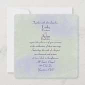 フローラグリーンと紫の抽象芸術 招待状 (正面)