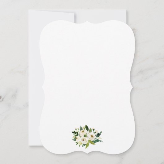 フローラグリーンと金ゴールドブライダルティーパーティー招待状 招待状 (裏面)