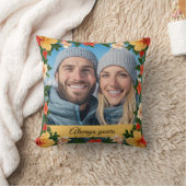 フローラグリーンと黄色の婚約写真ボーイフレンド クッション (ブランケット)