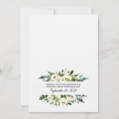 フローラグリーンアイボリーリハーサルディナー招待状 招待状 (裏面)