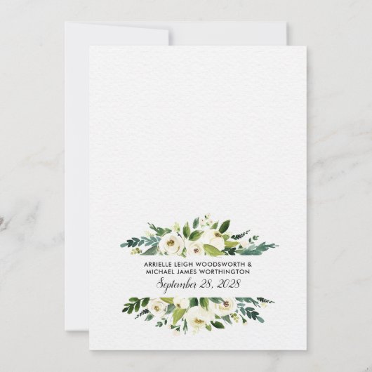 フローラグリーンアイボリー婚約パーティ招待状 招待状 (裏面)