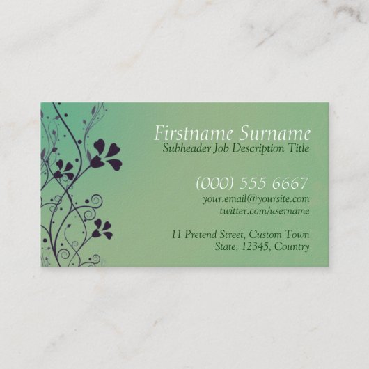 フローラグリーンウォッシュ名刺 名刺 (正面)