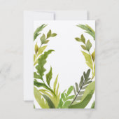 フローラグリーンウォーターカラーエレガントブライダルシャワー 招待状 (裏面)