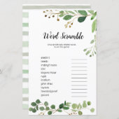 フローラグリーンウォーターカラーワードスクランブルゲーム (正面/裏面)