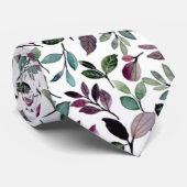 フローラグリーンウォーター色シームレスパターン ネクタイ (ロール)