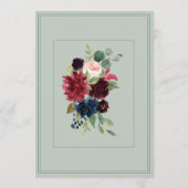 フローラグリーンエレガント赤面ス結婚クリプト 招待状 (裏面)