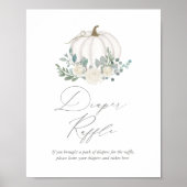 フローラグリーンカボチャ赤ちゃんシャワーおむつラッフル ポスター (正面)