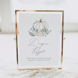 フローラグリーンカボチャ赤ちゃんシャワーおむつラッフル ポスター