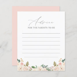 フローラグリーンカボチャ赤ちゃんシャワーアドバイスカード