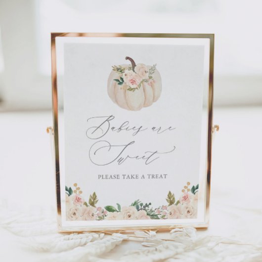 フローラグリーンカボチャ赤ちゃんシャワートリートサイン ポスター