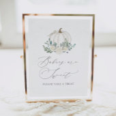 フローラグリーンカボチャ赤ちゃんシャワートリートサイン ポスター