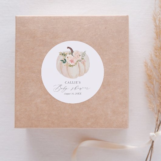 フローラグリーンカボチャ赤ちゃんシャワー ラウンドシール