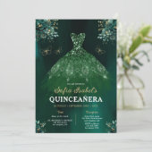 フローラグリーンガウンドレスQRコードキンセアニェラ 招待状 (スタンド正面)