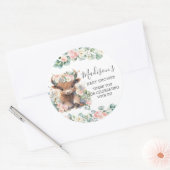 フローラグリーンキュートハイランドカウサンキュービター ラウンドシール (封筒)