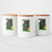 フローラグリーングリッターブラックおよび金ゴールド製品ラベル フードラベル (ボトル)