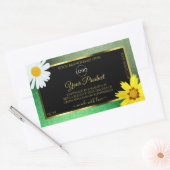 フローラグリーングリッターブラック金ゴールド製品ラベルロゴ 長方形シール (封筒)