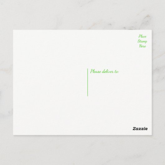 フローラグリーンサンキューホワイトデイジー花 ポストカード (裏面)