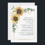 フローラグリーンサンフラワー90thバースデーパーティー 招待状<br><div class="desc">サンフラワー90thバースデーパーティーユーカリカスタマイズ招待状は簡単にの"パーソナライズクリック"ボタン。誕生日やブライダルシャワーなどに最適。</div>