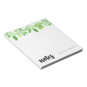 フローラグリーンシックなパーソナライズされたメモ帳 ノートパッド (アングル)