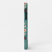 フローラグリーンティール(緑がかった色)ピンクトスパターン(の模様が)あるフラワー Case-Mate iPhoneケース (裏面/左)