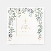 フローラグリーンバプテスマ《キリスト教》洗礼式や命名式 スタンダードカクテルナプキン (正面)